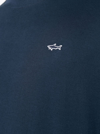Paul & Shark Embroidered Logo Sweatshirt In Blue