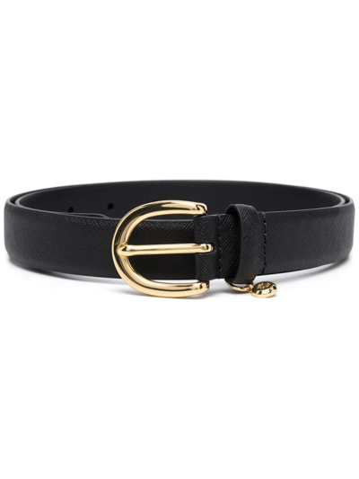 Shop Lauren Ralph Lauren Charm-detail Leather Belt In Black