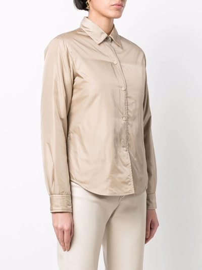 Aspesi Padded Shirt Jacket In Neutrals