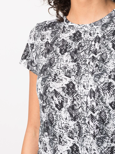 Rag & Bone Women All Over Snake Tee Short Sleeve Crew Neck Cotton T-shirt In Black