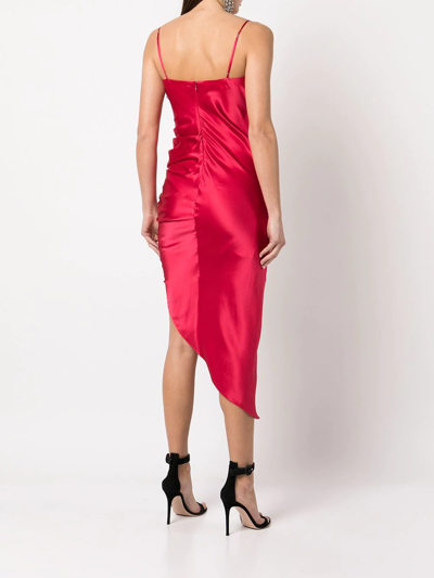 Cinq À Sept Emilia Draped Cowl-neck Silk Dress In Red | ModeSens