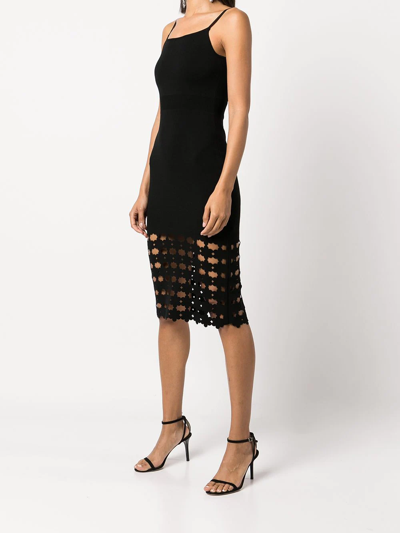 Shop Milly Laser Cut-out Knee-length Dress In Black