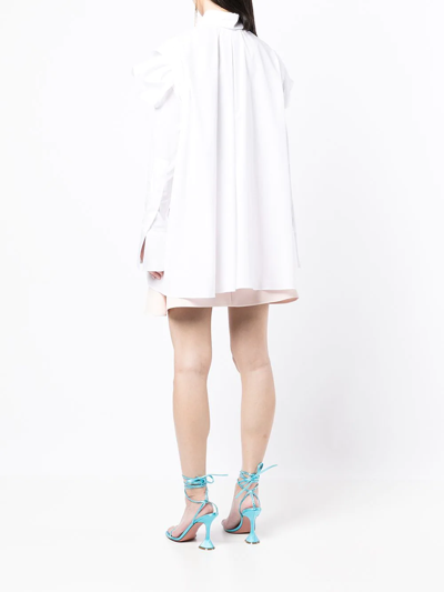Shop Maticevski Ruched Oversized Shirt In White