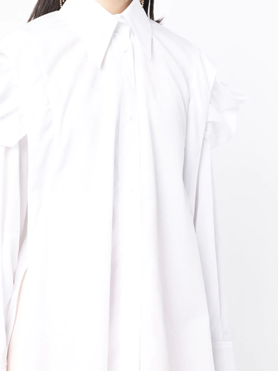 Shop Maticevski Ruched Oversized Shirt In White