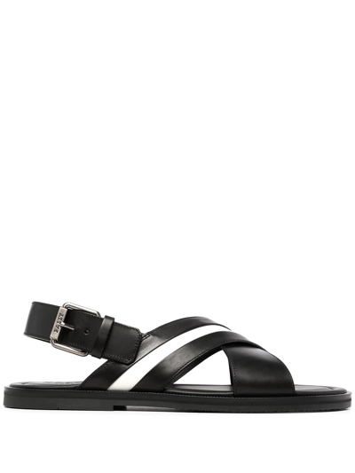 Shop Bally Jamilo Crossover-straps Leather Sandals In Black
