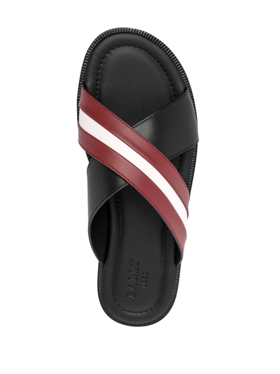 Shop Bally Jaabir Stripe-detail Sandals In Black