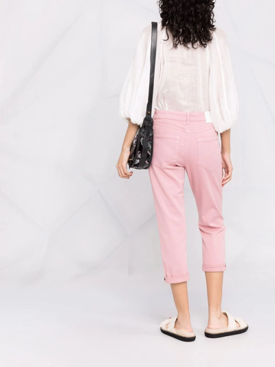 Shop Dondup High-waist Cropped Jeans In Pink