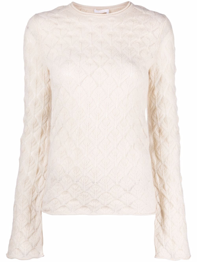 Shop Chloé Shell-knit Cashmere Top In White