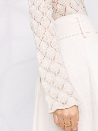 Shop Chloé Shell-knit Cashmere Top In White
