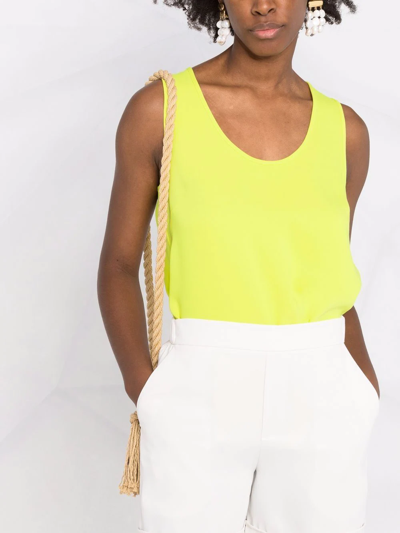 Shop P.a.r.o.s.h Scoop-neck Sleeveless Blouse In Yellow