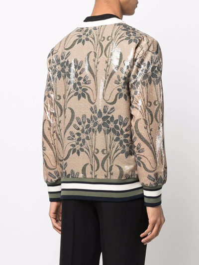 Pierre-louis Mascia Kurt Sequin-embellished Cardigan In Neutrals
