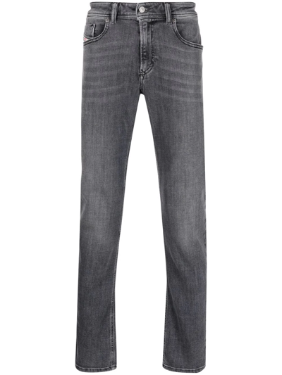 Shop Diesel Sleenker Slim-fit Jeans In Grey