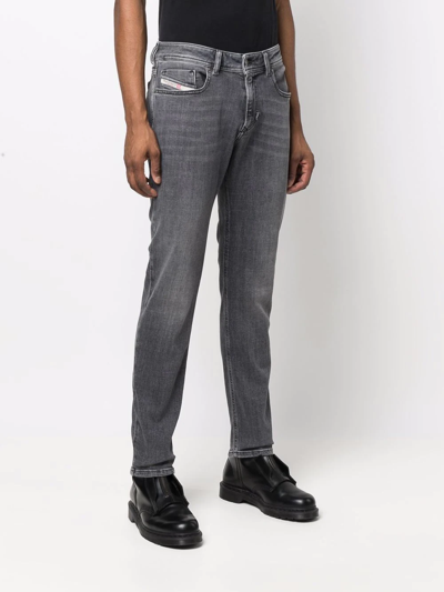 Shop Diesel Sleenker Slim-fit Jeans In Grey