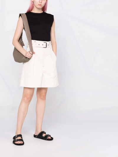 Loulou Studio Cap Sleeve T-shirt In Black