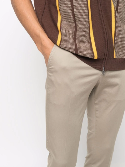Shop Dondup Slim-fit Chino Trousers In Neutrals