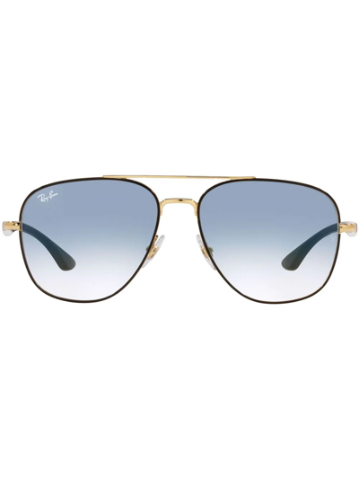Shop Ray Ban Square-frame Aviator Sunglasses In Blue