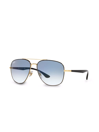 Shop Ray Ban Square-frame Aviator Sunglasses In Blue