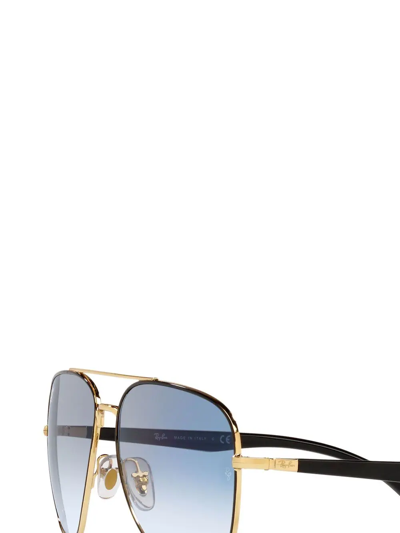 Ray Ban Rb3683 Sunglasses Black Frame Blue Lenses 56-15 In Blue
