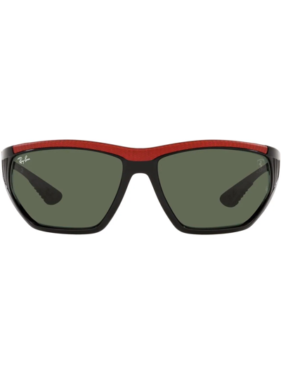 Shop Ray Ban X Scuderia Ferrari Geometric-frame Sunglasses In Black
