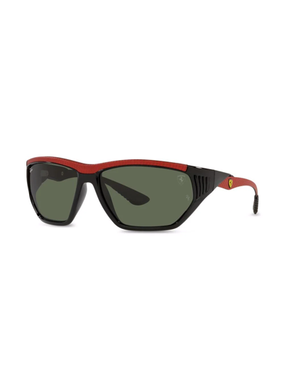 Ray Ban X Scuderia Ferrari Geometric-frame Sunglasses In Black