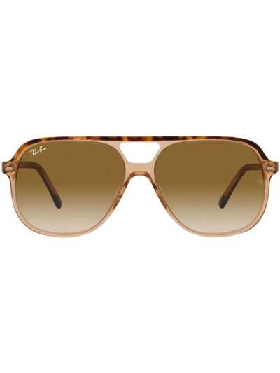 Shop Ray Ban Bill Square-frame Aviator Sunglasses In Brown