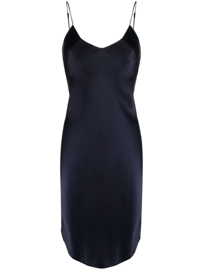 Shop Nili Lotan Mid-length Slip Dress In Blue