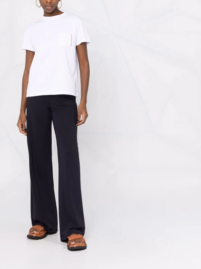 Fabiana Filippi Bead-detail Pocket T-shirt In White