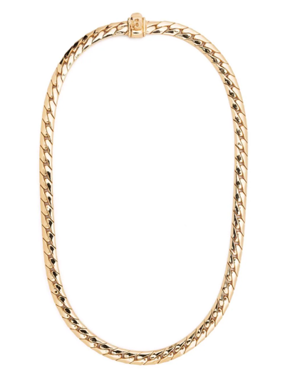 Shop Emanuele Bicocchi Gold-plated Herringbone Flat Chain