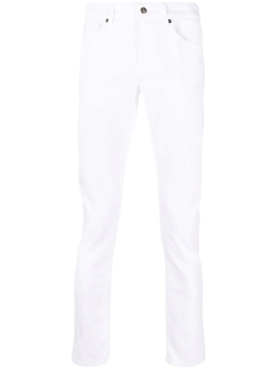 Shop Dondup Cropped Slim-cut Jeans In White