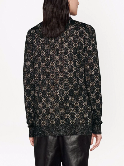 Shop Gucci Gg Jacquard-motif Cardigan In Black