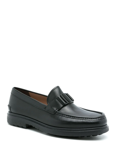 Ferragamo Slip-on Loafers In Black