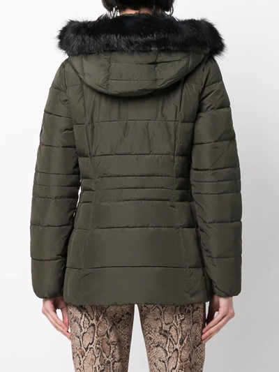 Shop Calvin Klein Sorona Hooded Puffer Jacket In Green