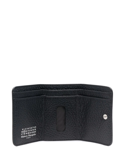 Shop Maison Margiela Four-stitch Leather Wallet In Black