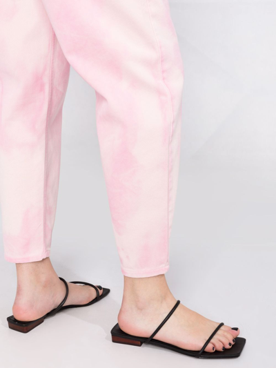 Shop Twinset Tie-dye Tapered Trousers In Pink