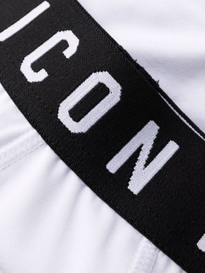 Dsquared2 Logo-tape Elasticated Briefs In White