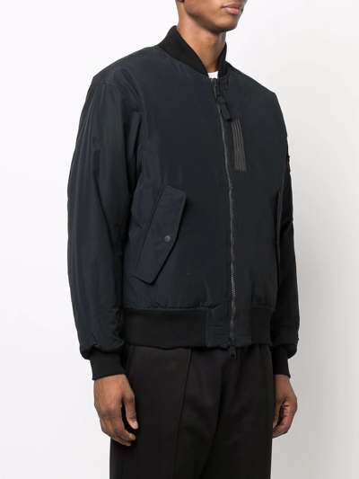 Shop Nike Zip-up Padded Bomber Jacket In 010 Black/gymred