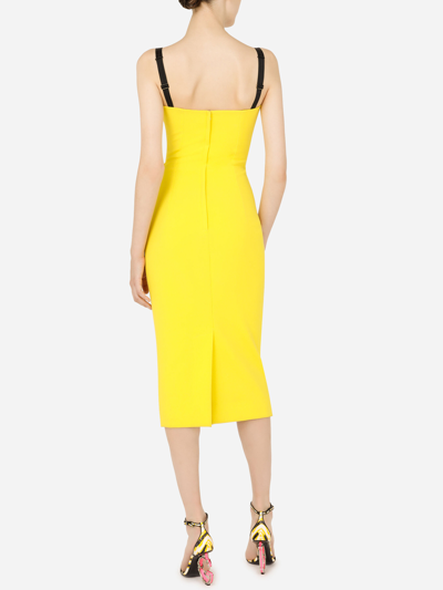 Shop Dolce & Gabbana Calf-length Cady Dress In Yellow