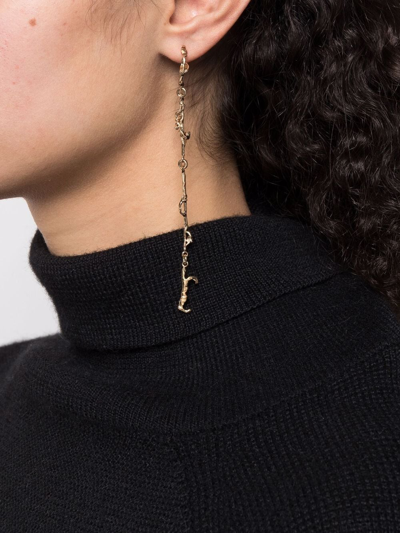 Shop Lemaire Twig Creoles Drop Earrings In Gold
