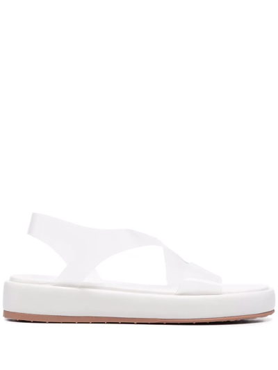 Gianvito Rossi Metropolis Flatform Sandals In Weiss