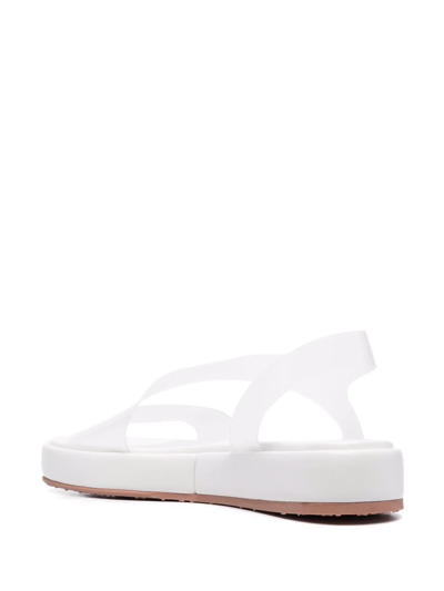 Gianvito Rossi Metropolis Flatform Sandals In Weiss