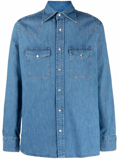 Shop Tom Ford Long-sleeve Shirt In Blau