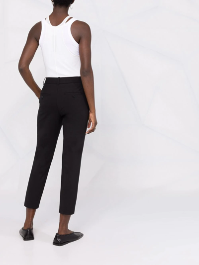 Theory Mid-rise Cropped Trousers In Schwarz