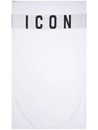 Dsquared2 Logo-print Bath Towel In Weiss