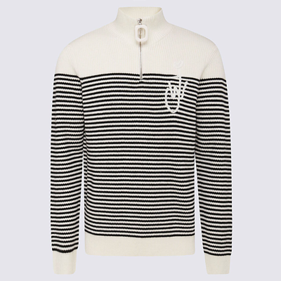 Shop Jw Anderson Black And White Wool Jumper In Off White/black