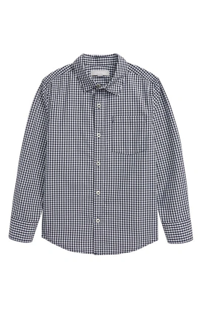 Shop Nordstrom Poplin Button-up Shirt In Navy Eclipse Mini Check