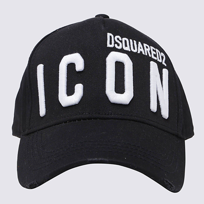 Shop Dsquared2 Black Cotton Icon Baseball Cap