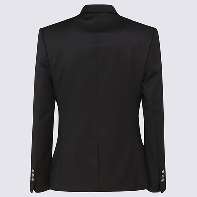 Shop Balmain Black Wool Blazer