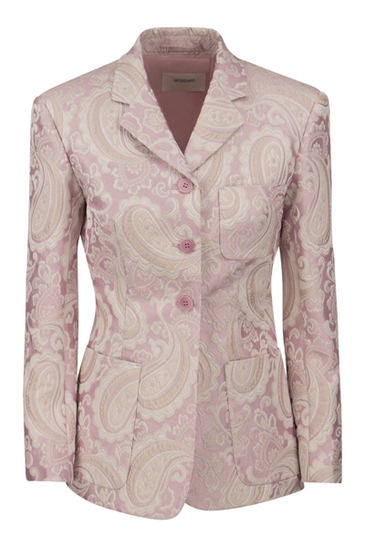 Shop Sportmax Opice - Jacquard Cotton Cashmere Blazer In Pink