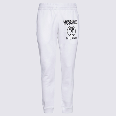 Shop Moschino White Cotton Track Pants