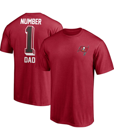 Fanatics Branded Red Tampa Bay Buccaneers #1 Dad Long Sleeve T-shirt In Red